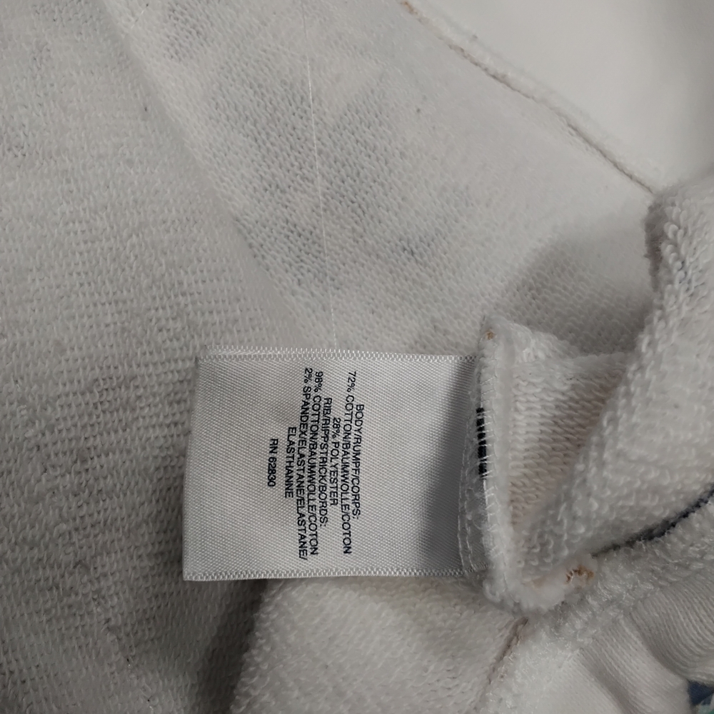 3864 Size XL Upcycld Floral Blue and White Women's Sweatshirt - Picture 7 of 7
